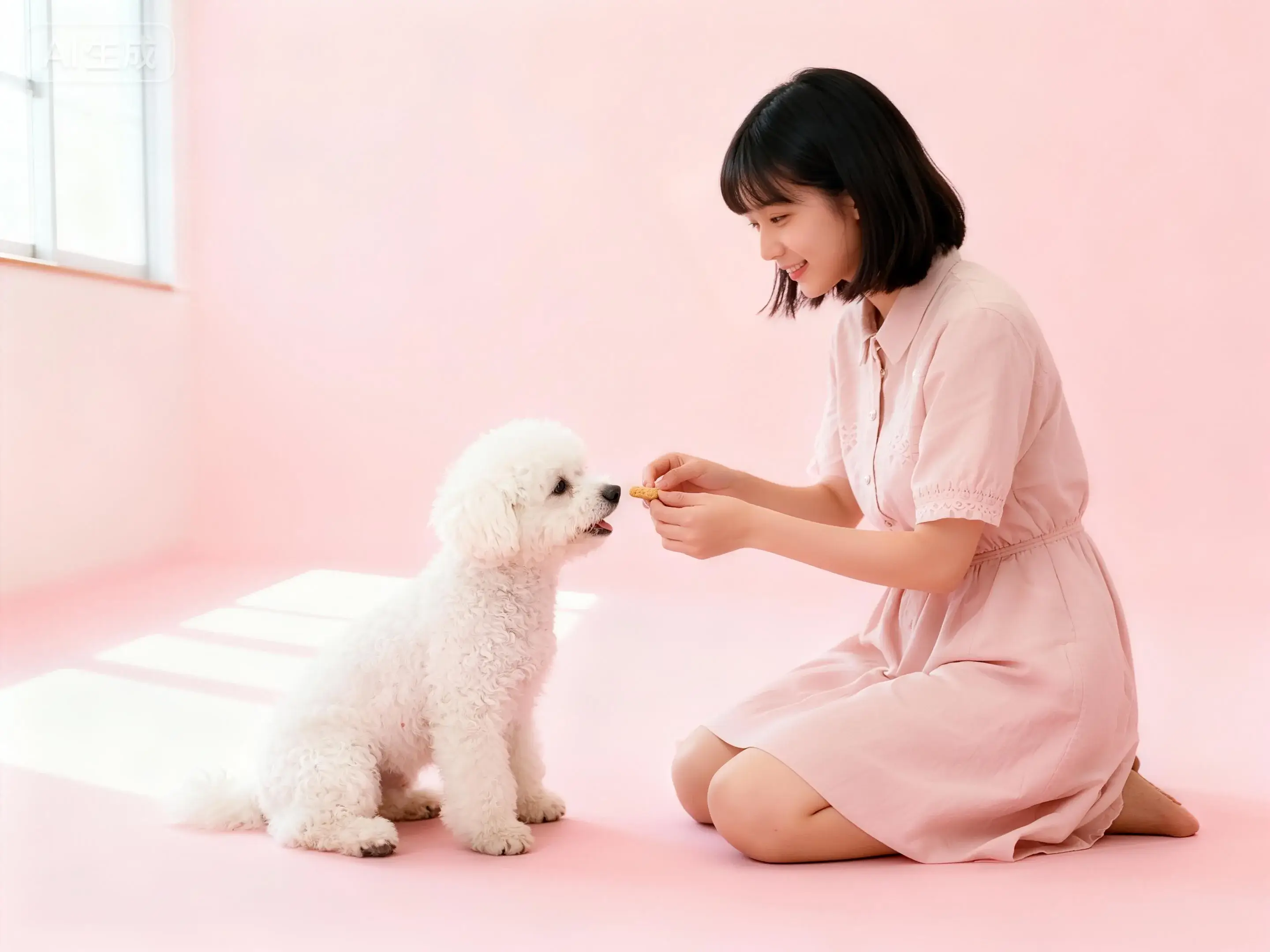 A dog and staff member representing the philosophy of Pets Tokyo