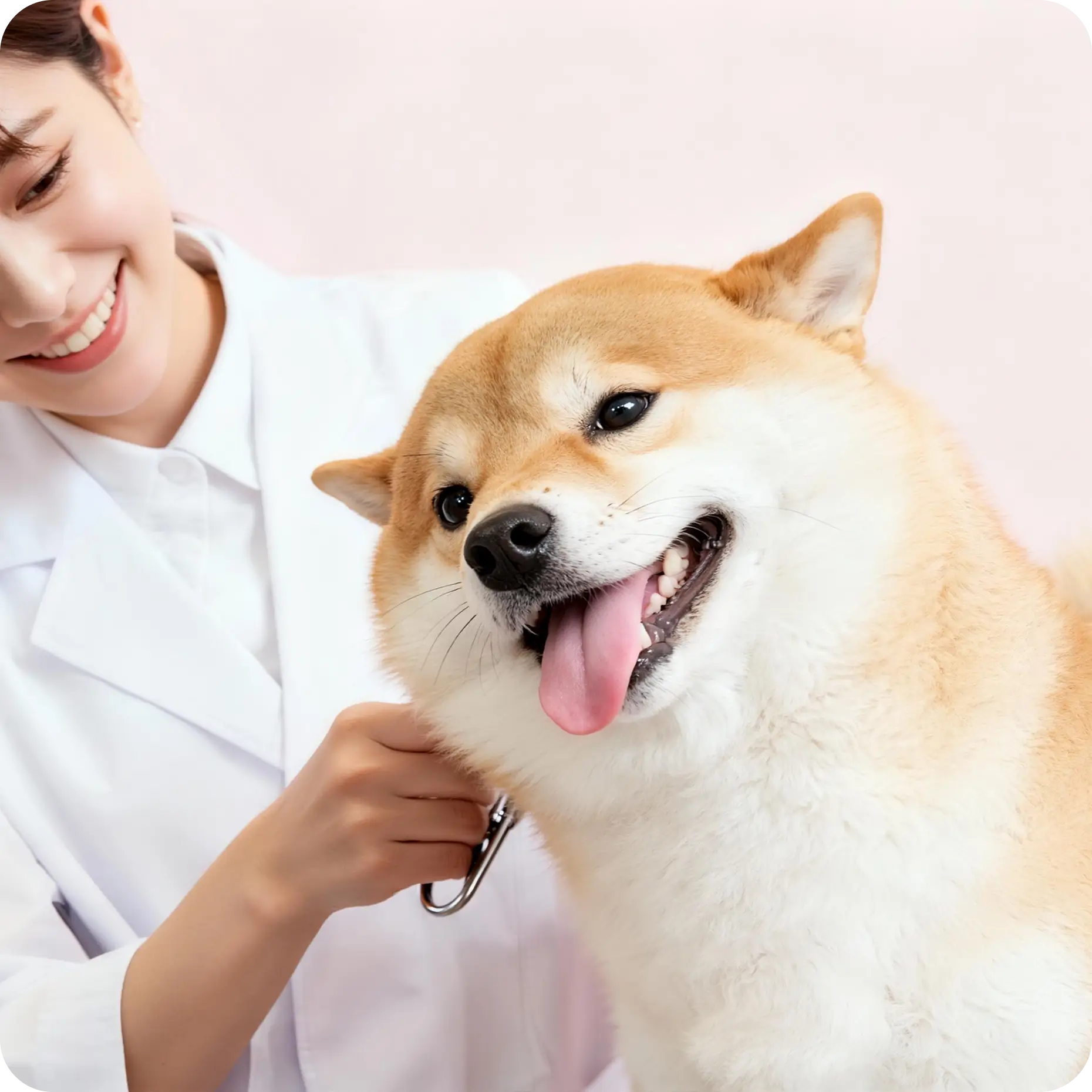 A dog and staff member representing the values of Pets Tokyo
