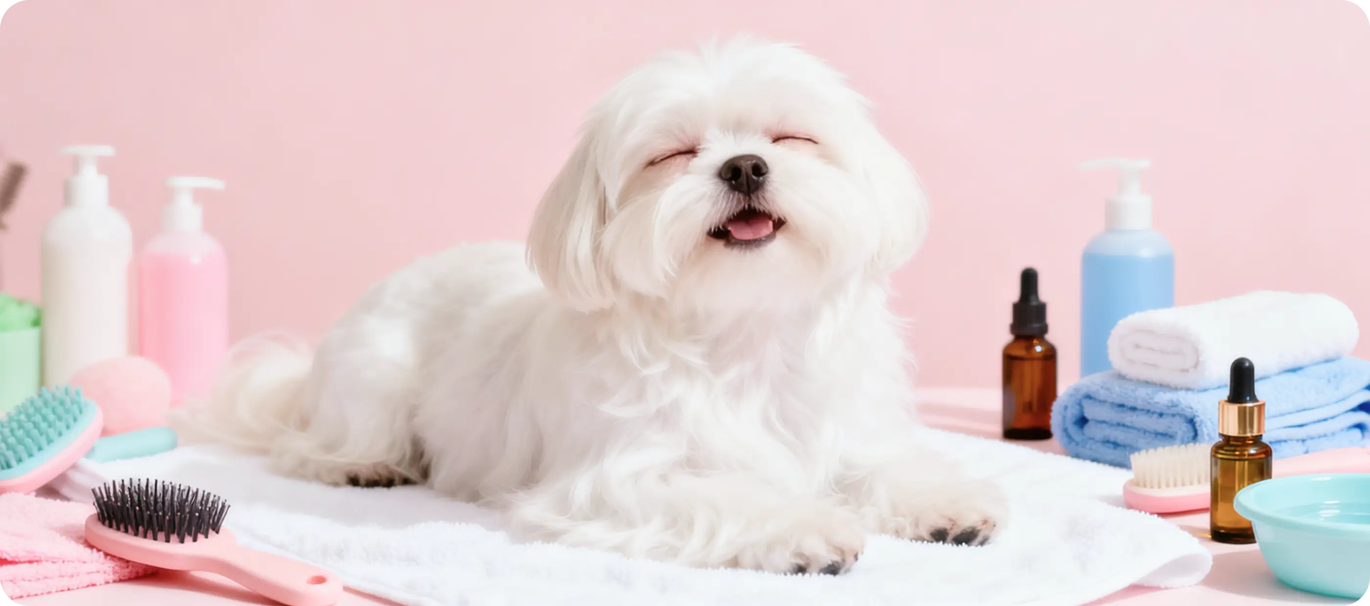 Dog using self spa